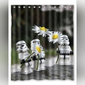 Stormtroopers with Daisies Shower Curtain